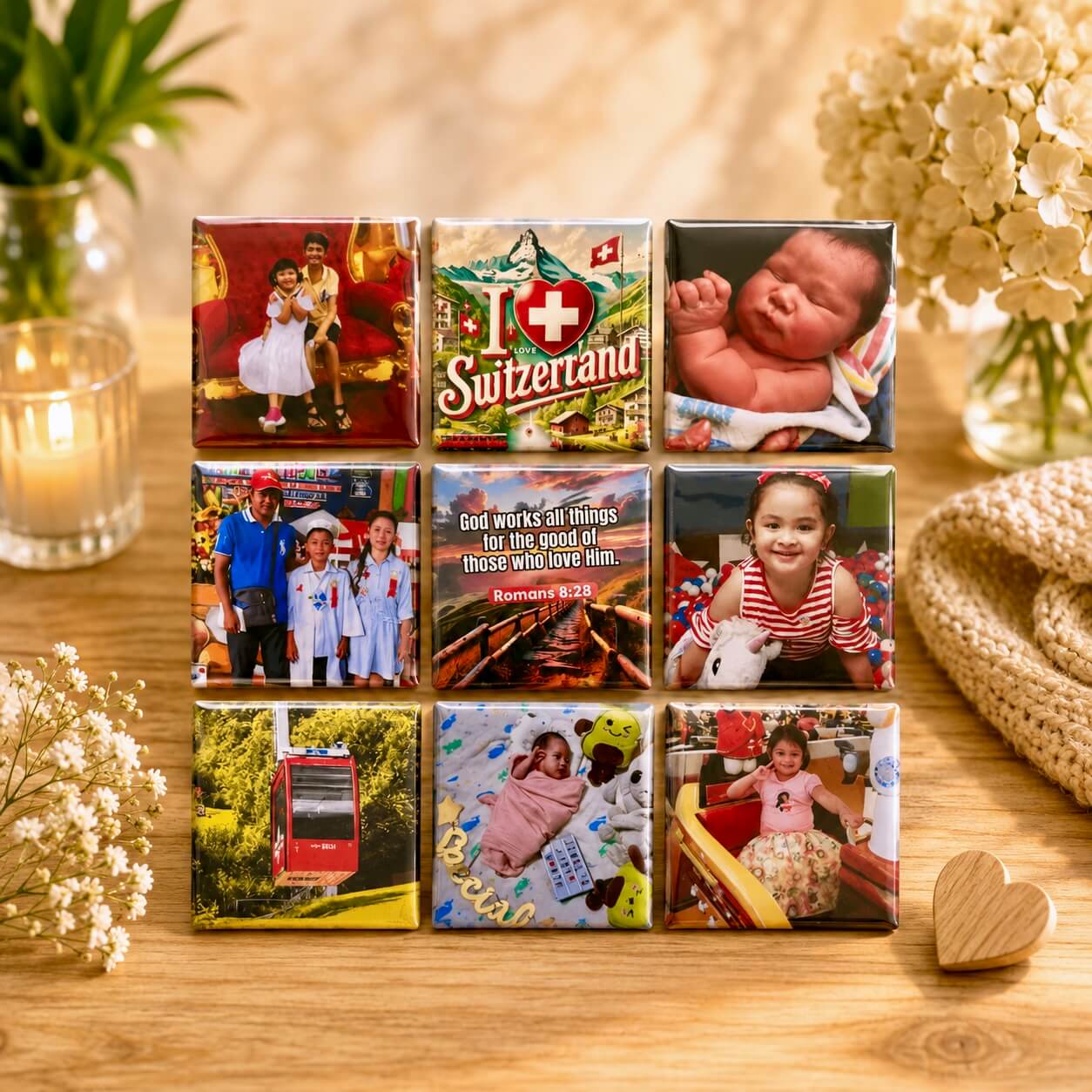9 x Photo Magnets l 2.0 Square